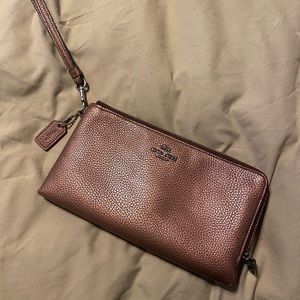 Maroon coach wristlet